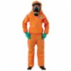 MICROCHEM® 5000 Chemical Protective Coveralls w/ Hood, Boot Socks & Elastic Wrists, Orange, LG