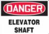 "DANGER ELEVATOR SHAFT" Plastic Sign, 10" x 14"