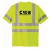 Classic Wicking Birdseye Shirt with Reflective Stripes, Yellow, SM with CWR