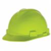MSA Standard V-Gard® Type I Slotted Hard Hat w/ 4pt Fas-Trac® III Ratchet Suspension, Yellow-Green