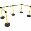 Banner Stakes PLUS Barrier Set X5, Yellow/Black Diagonal Stripe Banner