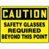 Accuform® Contractor Preferred Signs, "Caution Safety Glasses Required Beyond This Point", Contractor Preferred Plastic, 18" x 24"