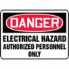 Accuform® Contractor Preferred Signs, "Danger Electrical Hazard Authorized Personnel Only, Rust-Proof Contractor Preferred Aluminum, 10" x 14"