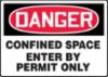 " DANGER CONFINED SPACE" sign, adh vinyl, 7" x 10"