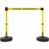 Banner Stakes PLUS Barrier Set X2, Yellow "ATTENTION – ENTRÉE INTERDITE" Banner