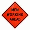 " MEN WORKING" Fold And Roll Sign, Reflective, Stand, 48"