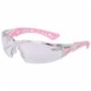 Bolle Rush Plus Clear Anti-Fog Lens, White/Pink Temples Small Safety Glasses<br />
