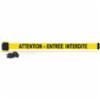 Banner Stakes 7' Magnetic Wall Mount, Yellow "ATTENTION – ENTRÉE INTERDITE" Banner