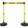 Banner Stakes PLUS Barrier Set X2, Yellow "Caution" Banner