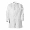 DuPont™ Tyvek® IsoClean® Lab Coat, Raglan Sleeves, Serged Seams, Knit Cuffs, Zipper Front, 3 Front Pockets, White, SM, 30/cs
