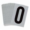 Bradylite Reflective Letter "0" Blk/Silver, 2-1/2"X1-3/4",25/pk