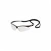 Pyramex® PMXtreme® Safety Glasses, Anti-Scratch Clear Lens, Black Frame, Black Lanyard Cord