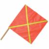 Accuform® Vinyl Warning Flag, 24"H Handle, 18" x 18"