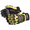 Superior® Clutch Gear Anti-Impact Cut Resistant Mechanics Gloves w/Velcro® Wrist & SureGrip® Palm, Cut Level 2, Black/Yellow, Small