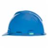 MSA V-Gard® Slotted Cap Style Hard Hat, Fas-Trac III Suspension, Blue, LG