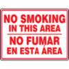 Accuform® Contractor Preferred Sign, Bilingual, 'No Smoking In This Area', Contractor Preferred Plastic, 7" x 10"