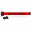 Banner Stakes 7' Magnetic Wall Mount, Red "Restricted Area" Banner