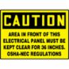 Accuform® Safety Labels, Caution Area In Front Of Electrical Panel..., 3 1/2" x 5"