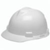 MSA V-Gard Hard Hat with Fas-Trac Ratchet Suspension, White with Linde Logo