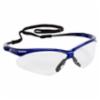 Jackson Safety V30 Nemesis™ Safety Glasses, Metallic Blue Frame, Clear Anti-Fog Lens, 12/bx
