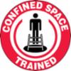 Accuform® Safety Hard Hat Decals, Confined Space Trained