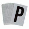 Bradylite Reflective Letter "P" Blk/Silver, 2-1/2"X1-3/4",25/pk