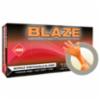 Blaze® Powder-Free Disposable Nitrile Gloves, High Visibility Orange, SM