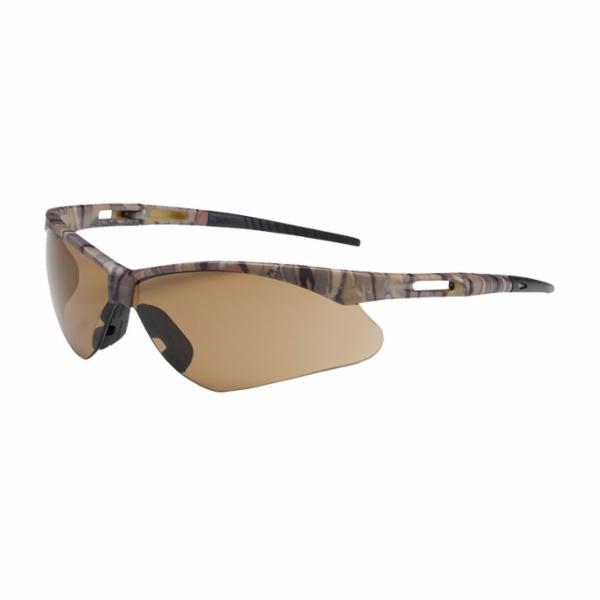 DiVal Di-Vision Semi-Rimless Safety Glasses with Camouflage Frame, Brown Lens and Anti-Scratch / Anti-Fog Coating