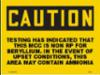 " TESTING HAS INDICATED THAT-" sign, dura plastic, 9"H x 12"W