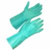 DiVal Flock-Lined Nitrile Gloves, 15 mil, Green, MD