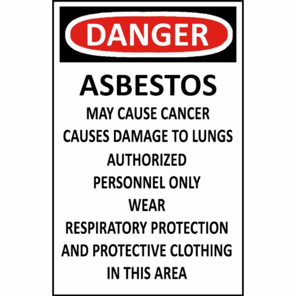"DANGER Asbestos" Sign, 11" x 17"