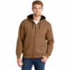 CornerStone® Heavyweight Full-Zip Hooded Sweatshirt w/ Thermal Lining, Duck Brown, XL
