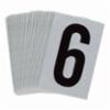 Bradylite Reflective Letter "6" Blk/Silver, 2-1/2"X1-3/4",25/pk