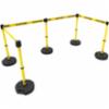 Banner Stakes PLUS Barrier Set X5, Yellow "Caution" Banner
