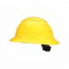 3M H-800 4pt Ratchet Hard Hat, Full Brim, Ylw, Vented, UV