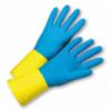 PosiGrip® Premium Neoprene-Over-Latex Gloves, 13" Length, Blue/Yellow, MD