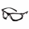 Pyramex H2MAX Proximity FR Foam Pad Safety Glasses, Black Frame, Clear Anti-Fog Lens, 12/bx
