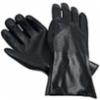 12" Fully Coated PVC Gloves w/ Gauntlet Cuff & Sandy Finish, Black