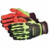 Superior® Clutch Gear Anti-Impact Cut Resistant Mechanics Gloves w/Velcro® Wrist & Armortex® Palm, Cut Level 2, Black/Yellow/Orange, Large