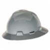 MSA V-Gard® Type I Slotted Full Brim Hard Hat w/ 4pt Fas-Trac® III Ratchet Suspension, Gray