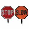 STOP/SLOW traffic control paddle w/LED lights, 18" X 18"