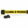 Banner Stakes 7' Magnetic Wall Mount, Yellow "Cleaning in Progress" Banner