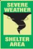 "SEVERE WEATHER SHELTER" Reflective Graphic Sign, 10" x 14"