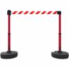 Banner Stakes PLUS Barrier Set X2, Red/White Diagonal Stripes Banner