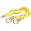 ShockWave™ 2 100% Tie-Off Shock Absorbing Lanyard, Double Leg w/ Web & Snap Hook At Center, Aluminum Rebar Hooks At Leg Ends, 6'