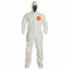 Tychem® 4000 Coverall w/ Hood & Boot, Bound Seams, White, MD