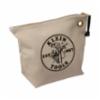 Klein® Canvas Zipper Bags, Natural, 10" Length x 8" Height x 3-1/2" Width
