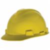 MSA Standard V-Gard® Type I Slotted Hard Hat w/ 4pt Fas-Trac® III Ratchet Suspension, Yellow