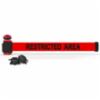 Banner Stakes 7' Magnetic Wall Mount, Red "Restricted Area" Banner, With Light
