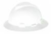 MSA Full Brim Hard Hat, White with NYSEG Logo/Tag with 3 Stripes